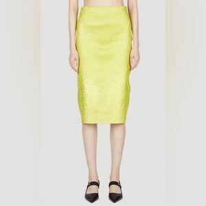 Jill Stuart Crinkled Silk Sheer MIDI Skirt “ Vintage ISSEY MIYAKE STYLE “ NWOT
